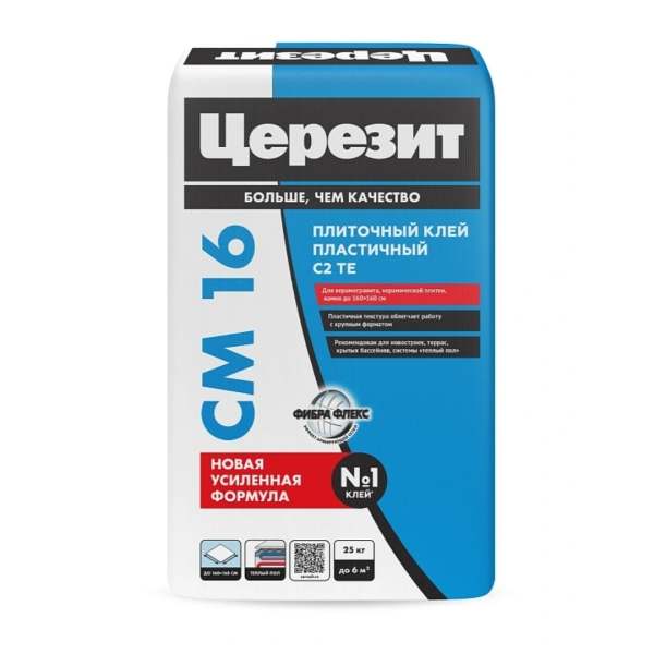 Клей плиточный Церезит CM 16 пластичный, 25 кг